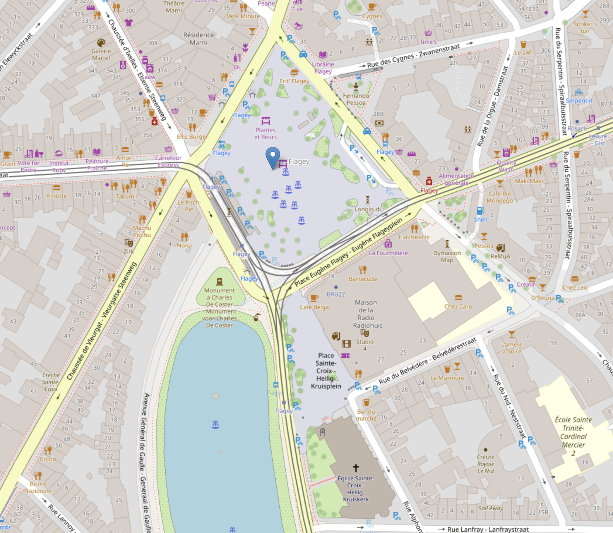 Carte des monuments de Flagey